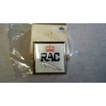 RAC Badge-Boxed new RAC badge with fixings with the Jaguar emblem on it-a rare find.