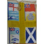 British WWII Merchant Navy Escort Services Flag, A beautiful flag showing the quad services, Naval