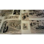 Vintage Scrapbook-WWII-Mostly cartoons of Hitler and Churchill 1941-in excellent condition