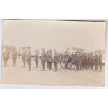 Postcard-Boer War - Essex Militia Fine early RP Field Artillery - Troop Parade with weapons and gun.