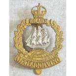 British WWI Drake Naval Division Cap Badge (Bi-metal, slider) possible restrike.