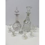 ANTIQUE GLASSWARE, 2 Victorian cut glass decanters and stoppers,