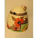 CLARICE CLIFF, a beehive design honey pot,