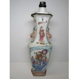 ORIENTAL CERAMICS, Famille rose hexagonal vase converted to a lamp,