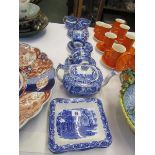 COPELAND SPODE "Italian" pattern teaware together with pair of George Jones "Abbey" pattern