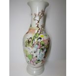 ORIENTAL CERAMICS, 18" vase decorated with court scene within garden setting,