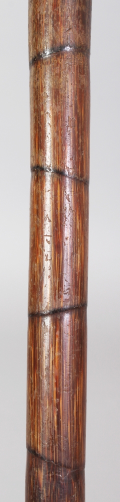 ANOTHER RHINO HORN HANDLED BAMBOO WALKING STICK, with an embossed and hallmarked silver collar, - Image 5 of 5