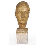 Anna Mahler (1904-1988) Austrian. Portrait of a Man, Plaster, 20.5" x 7" x 9.75". Provenance: The