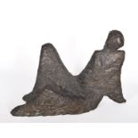 Anna Mahler (1904-1988) Austrian. "Liegende" (Lying), Bronze, 13" x 17.75" x 11.75". Provenance: Los