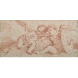 18th Century Italian School. Study of Two Cherubs, One with a Sword and the other holding a