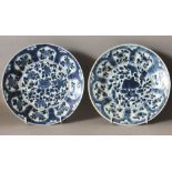 A SIMILAR PAIR OF CHINESE KANGXI PERIOD BLUE & WHITE SHIPWRECK PORCELAIN PLATES. (from the