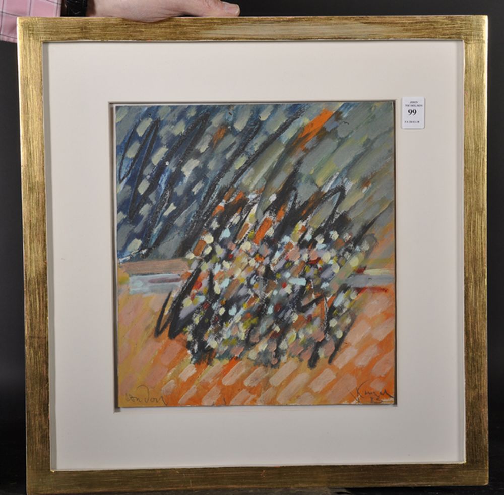 20th Century English School. "London", An Abstract Still Life, Mixed Media, Indistinctly Signed, - Image 2 of 5