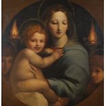 After Raffaello Sanzio da Urbino (1483-1520) Italian. "Madonna of the Candelabra", Oil on Canvas