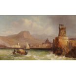 John Cheltenham Wake (19th Century) British. A Neapolitan Coastal Scene, Oil on Canvas, Signed,