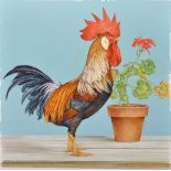 Nikki Jane Pallin (20th Century) British. "Brown Leghorn", Oil on Board, Signed with Initials and