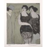 David Schneuer (1905-1988) Polish/Israeli. Women in Black, Lithograph, Signed and Numbered 131/250