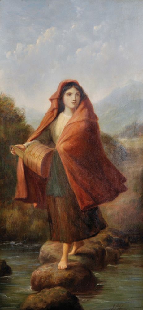 Jack Leigh Wardleworth (19th - 20th Century) British. Study of a Young Girl, Carrying Straw, Oil - Image 2 of 7