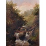 George Henry Jenkins (1843-1914) British. A Rocky River Landscape, Oil on Board, Signed and Dated