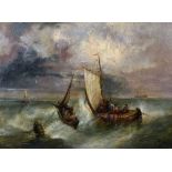 George Armfield (1808-1893) British. A Shipping Scene in Rough Waters, with a Buoy in the