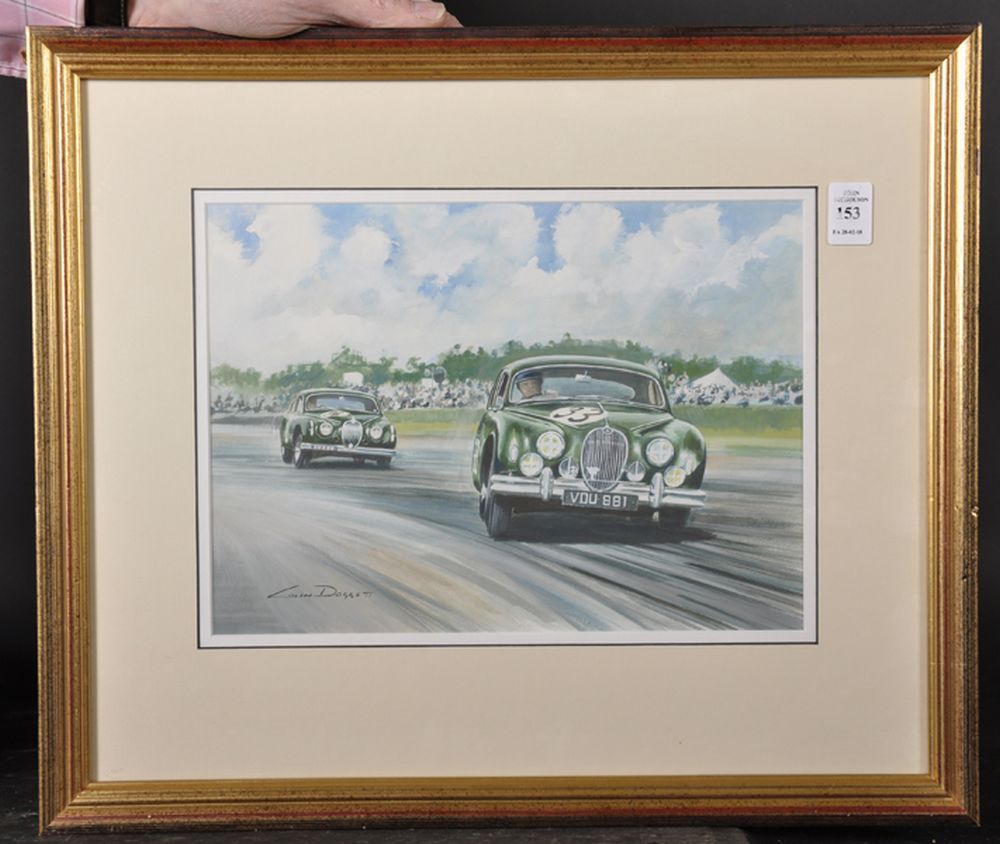 Colin Doggett (1947 ) British. "Mike Hawthorn Leeds Tommy Sopwith During the Touring Car Race at - Image 2 of 5