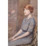 Ethel Badcock (19th-20th Century) British. Portrait of Audrey Clive-Davies, Watercolour, Inscribed