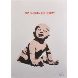Bambi (c.1982- ) British. "Top Fashion Accessory", Study of a Crying Baby, Lithograph with