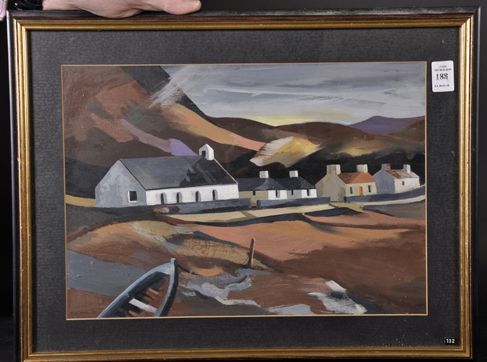 Peter Barton (1921 ) British. "Highland Village", A Scottish Hamlet in a Mountainous Landscape - Image 2 of 5