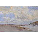Charles James Adams (1859-1931) British. "Low Tide Tremadoc Bay, North Wales", A Beach Scene with