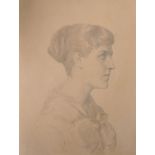 19th Century French School. "Amelie", Portrait of a Lady, Pencil, Dated 1884 and Inscribed 'Cannes',