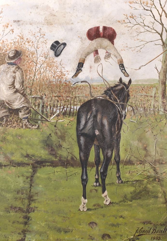 Francis Cecil Boult (act.1877-1895) British. A Hunting Incident, Mixed Media, Signed and Dated 1883, - Image 2 of 7