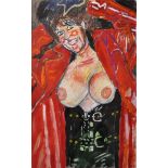 John Randall Bratby (1928-1992) British. 'Patti', Mixed Media, Signed and Dated 'Dec 25 1990' in