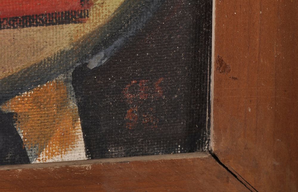 C...E...S...(20th Century) British. An Abstract Still Life, Oil on Board, Signed with Initials and - Image 3 of 4