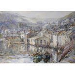 George Lilly Anderson (19th-20th Century) British. "Polperro Harbour", Watercolour, Signed and Dated