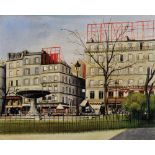 G... Palazo (20th Century) French. 'Place Pigalle, Paris', a Street Scene, Oil on Canvas,