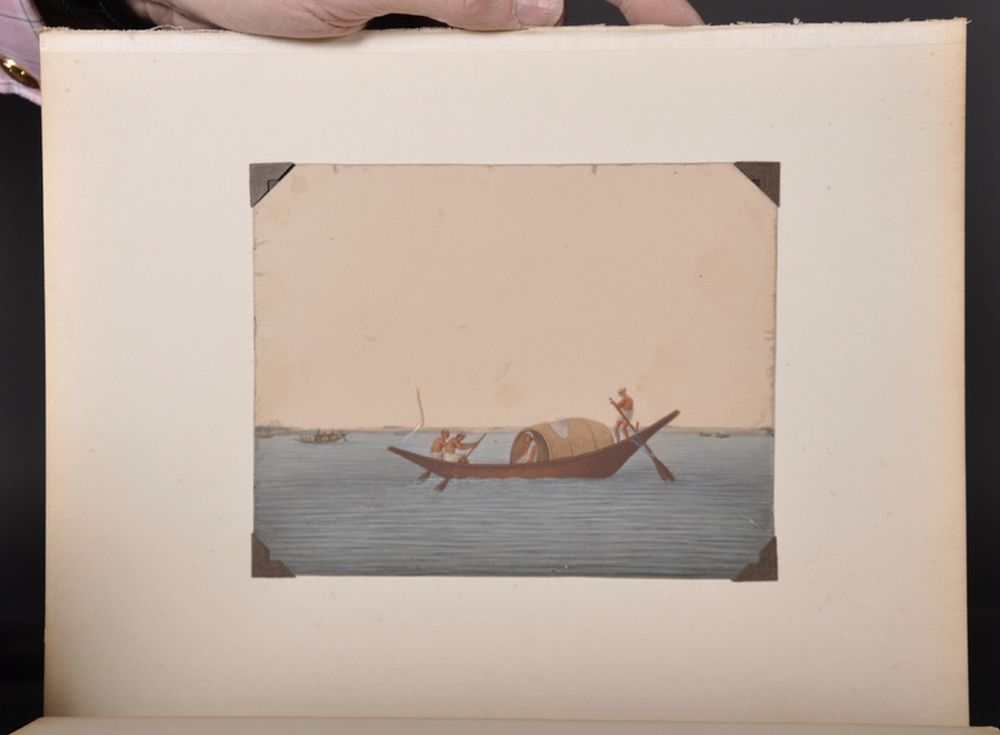 20th Century Indian School. A Junk Trading Boat sailing the British Flag, Watercolour on Mica, - Image 6 of 7