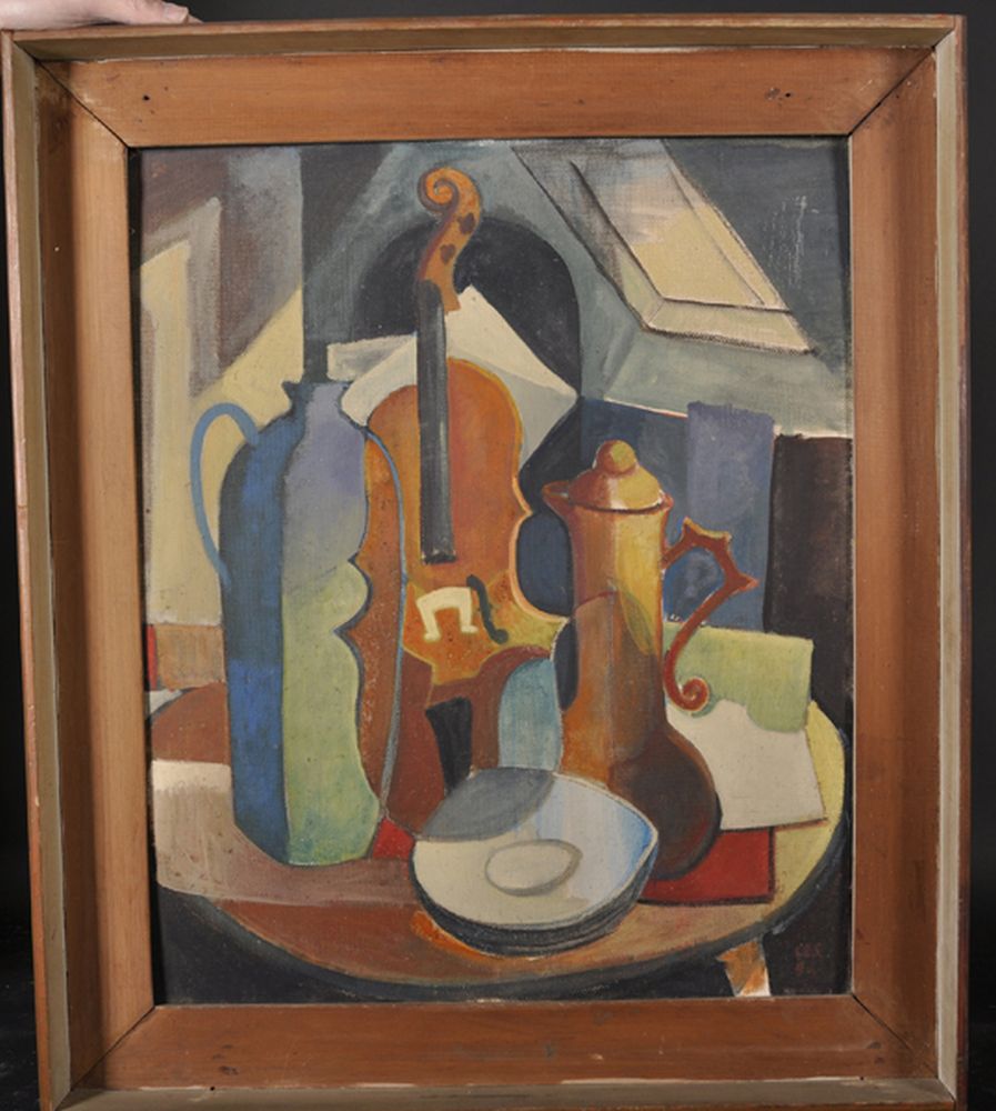 C...E...S...(20th Century) British. An Abstract Still Life, Oil on Board, Signed with Initials and - Image 2 of 4