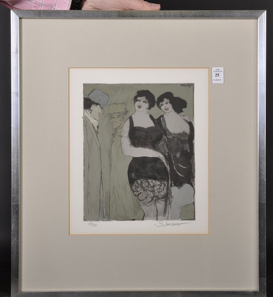 David Schneuer (1905-1988) Polish/Israeli. Women in Black, Lithograph, Signed and Numbered 131/250 - Image 2 of 4