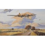 Colin Doggett (1947 ) British. "B17", (after Robert Taylor), A Four Engine Plane, with Figures on