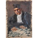 Attributed to Prudent Pohl-Zanaroff (1885-1966) French. Study of a Seated Priest, Oil on Paper,