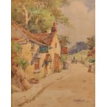 Wilfred Williams Ball (1853-1917) British. "Westbury on Trym", a Street Scene with Figures,