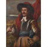 George Fox (1876-1916) British. "The Standard Bearer", Oil on Board, Signed, and Inscribed on