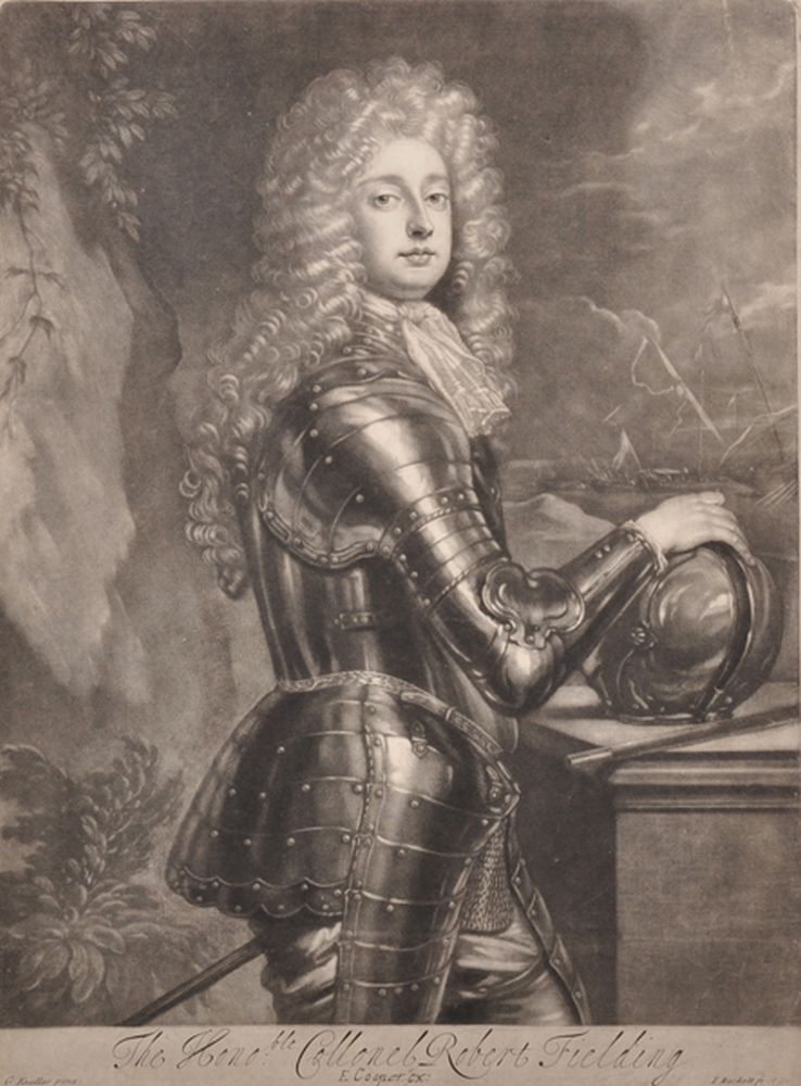 After Godfrey Kneller (1646-1723) British. "The Honourable Collonel Robert Fielding" [sic],