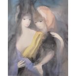 After Marie Laurencin (1883-1956) French. Study of Two Ladies, Lithograph with Printer's Stamp,