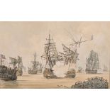 After Samuel Owen (1768-1857) British. 'His Majesty's Fleet of the Conclusion of the Action on the