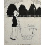 William Heath Robinson (1872-1944) British. "A Pram for Troublesome Children", Ink, Signed and