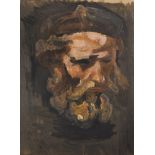 Attributed to Andre Ratoucheff (1903-1982) Russian. A Head Study of a Bearded Man, Mixed Media,