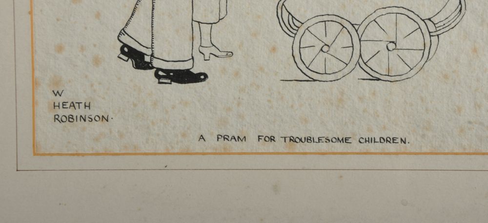 William Heath Robinson (1872-1944) British. "A Pram for Troublesome Children", Ink, Signed and - Image 3 of 4