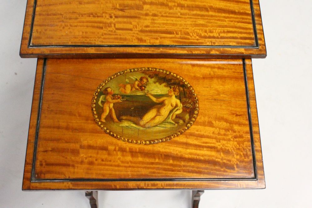 A REGENCY STYLE MAHOGANY "QUARTETTO", each with ebony inlay and turned supports, the smallest - Image 2 of 2