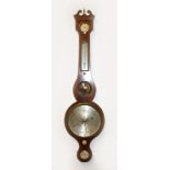 A GEORGE III MAHOGANY BANJO BAROMETER, of typical form, signed J. Borelli, Basingstoke. 3ft 2ins