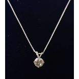 AN 18CT WHITE GOLD DIAMOND PENDANT OF APPROX. 1CT, Colour L/M, Clarity SI.